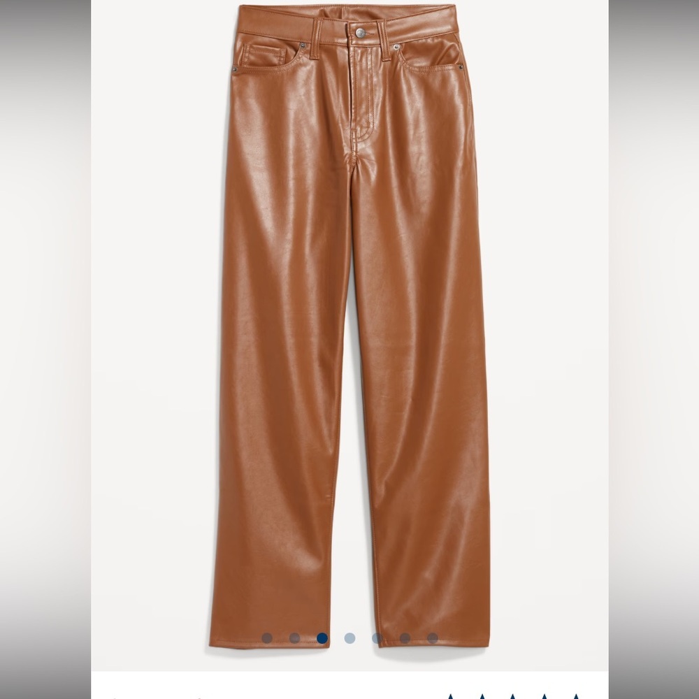 Old Navy OG Loose Faux Leather Jeans - 12 NWT - Picture 2 of 8